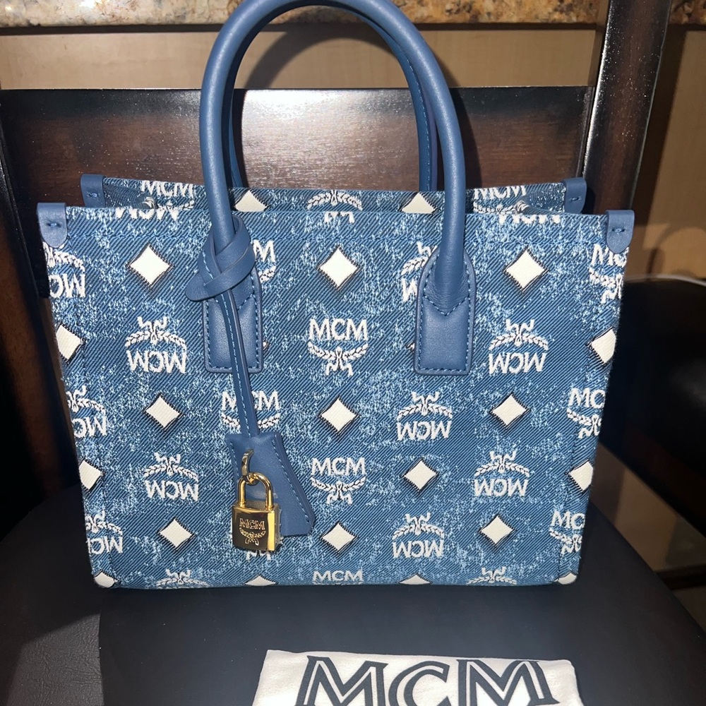 MCM denim tote